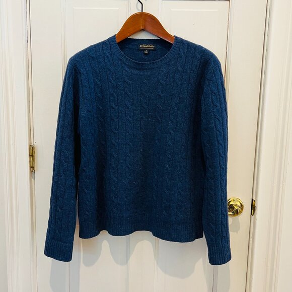 Vintage Brooks Brothers Scottish Lambswool Cable Knit Sweater Size Medium - Picture 6 of 16